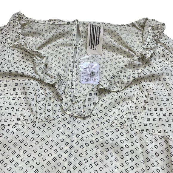 NWT Free People Deep V neck Cream Tunic Blouse/Mini Dress - Picture 7 of 15